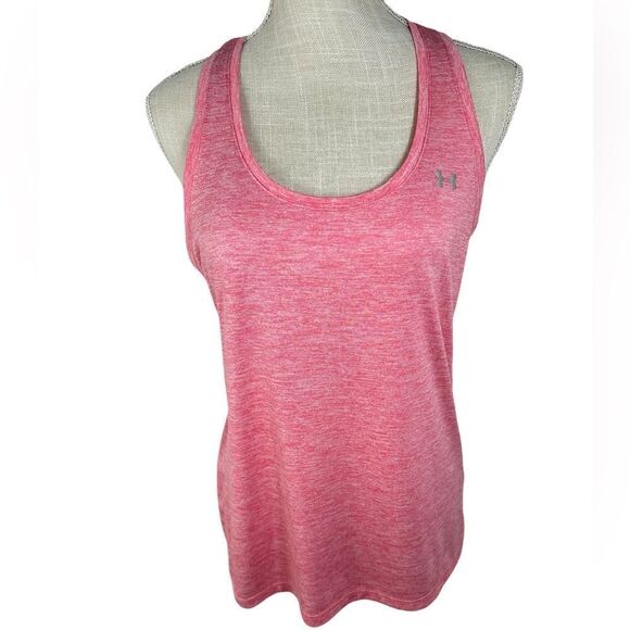 Under Armour Women’s Pink Loose Fit Racerback Tech Tank Top - Picture 2 of 7